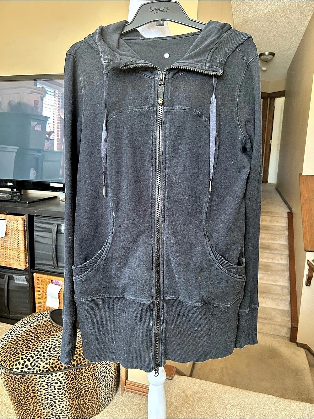 lululemon Scuba Hoodie Black Full-Zip Hoodie Size 10